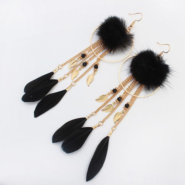 earrings bohemia long drop feather hairball tassel earrings ethnic natural earring for women gifts earrings drop shipping, Golden
earrings bohemia long drop feather hairball tassel earrings ethnic natural earring for women gifts earrings drop shipping, Golden