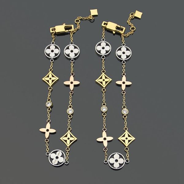 316l titanium steel gold plated four leaf clover pendant bracelet for women's v buckle bracelet jewelry, Black
316l titanium steel gold plated four leaf clover pendant bracelet for women's v buckle bracelet jewelry, Black