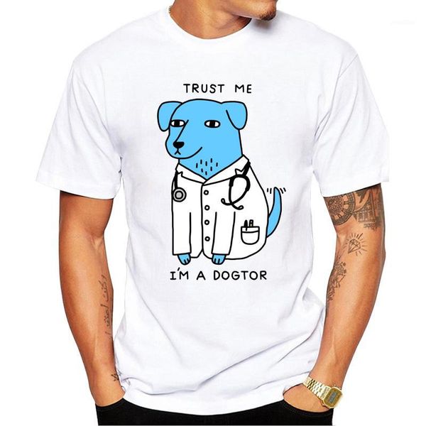 2019 design trust me i'm a dogtor t shirt dog funny brand t-shirt punk hip hop rock tee1, White;black