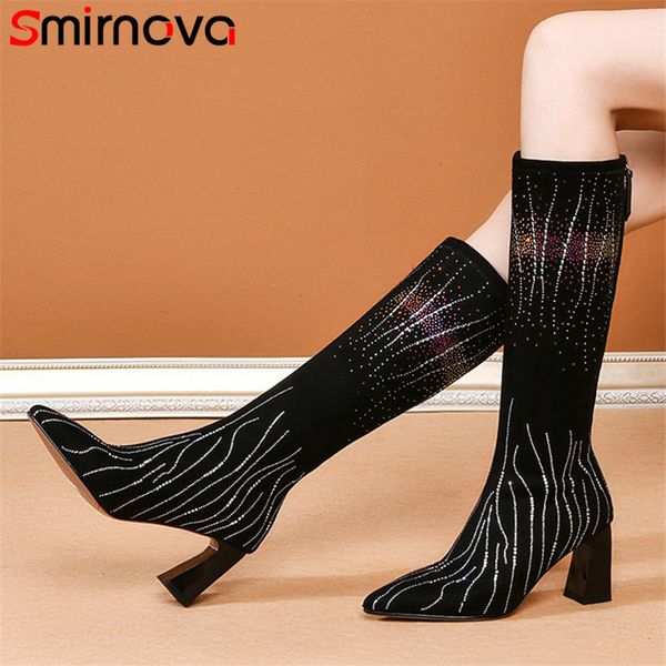 smirnova 2020 stretch boots women 7cm high heel party shoes pointed toe crystal fashion autumn winter knee high boots woman, Black
smirnova 2020 stretch boots women 7cm high heel party shoes pointed toe crystal fashion autumn winter knee high boots woman, Black