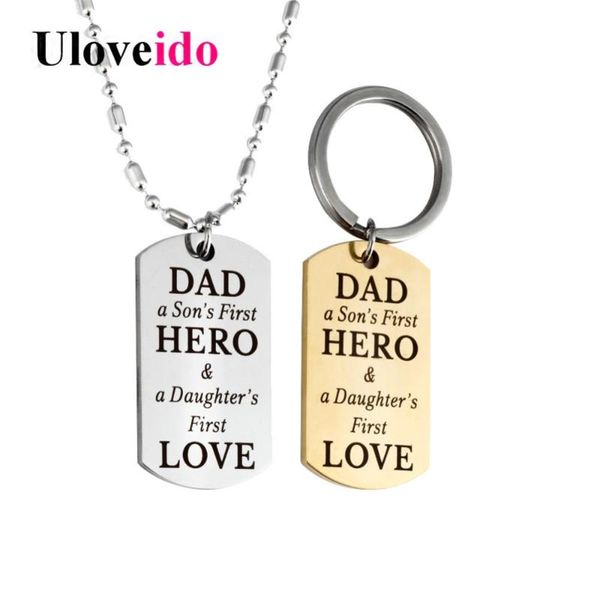 uloveido 2 pcs stainless steel dad's pendant necklace and keychain set father and son daughter jewelry gift for men sn202, Silver
uloveido 2 pcs stainless steel dad's pendant necklace and keychain set father and son daughter jewelry gift for men sn202, Silver