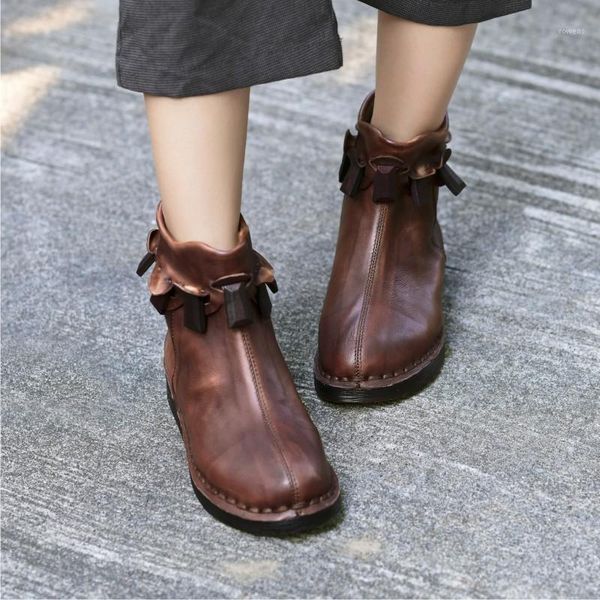 anance new literary retro fashion handmade leather shoes comfortable flat rubber soft bottom casual women's shoes short boots1, Black
anance new literary retro fashion handmade leather shoes comfortable flat rubber soft bottom casual women's shoes short boots1, Black
