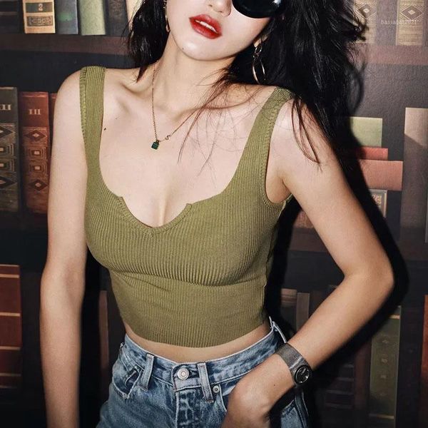 women's tanks & camis streetwear knitted v neck vest women summer 2021 fashion sleeveless backless slim cropped female tank casual vet, White
women's tanks & camis streetwear knitted v neck vest women summer 2021 fashion sleeveless backless slim cropped female tank casual vet, White