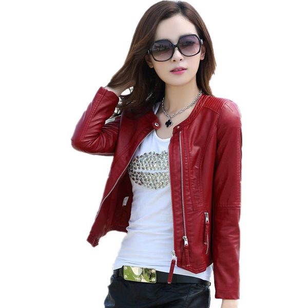 spring autumn 2021 new women's pu leather motorcycle jacket female fashion slim short jackets coat outerwear qh0889, Black
spring autumn 2021 new women's pu leather motorcycle jacket female fashion slim short jackets coat outerwear qh0889, Black