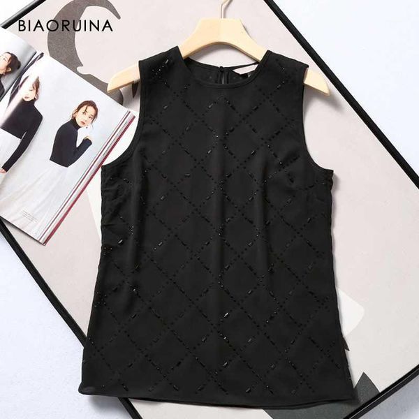biaoruina women's black simple elegant sleeveless rhinestone round neck straight female summer retro tank, White
biaoruina women's black simple elegant sleeveless rhinestone round neck straight female summer retro tank, White