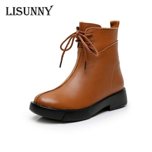 boots lisunny 2021 british style autumn winter women lace up fashion low-heeled genuine leather female cotton snow boot, Black
boots lisunny 2021 british style autumn winter women lace up fashion low-heeled genuine leather female cotton snow boot, Black