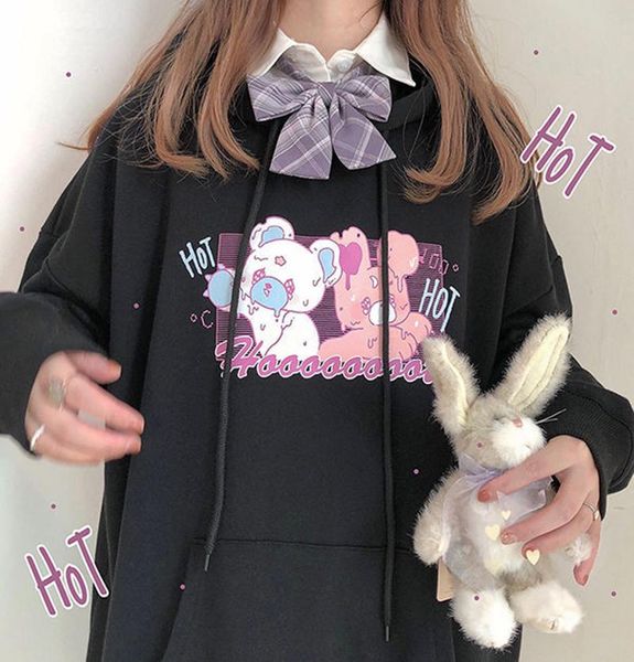 autumn and winter ins japanese college style small fresh cute cartoon printed loose plus velvet female student jacket, Black
autumn and winter ins japanese college style small fresh cute cartoon printed loose plus velvet female student jacket, Black