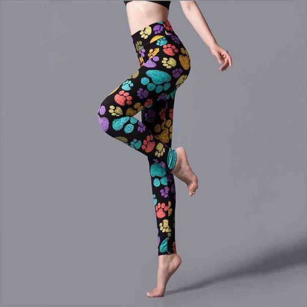 fashion women leggings high waist elasticity leopard printing colored stripes pants push up workout flower paw bottom, Black
fashion women leggings high waist elasticity leopard printing colored stripes pants push up workout flower paw bottom, Black