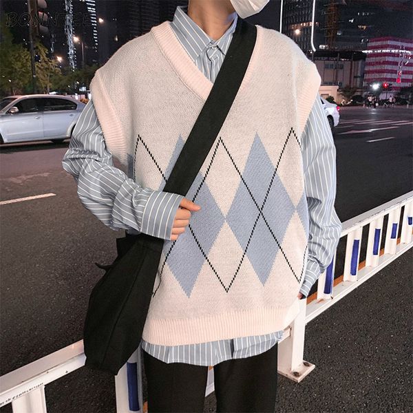 sweater vest men vintage plaid patchwork loose fashion casual elasticity sleeveless v-neck knitted vests male all-match simple, White;black
sweater vest men vintage plaid patchwork loose fashion casual elasticity sleeveless v-neck knitted vests male all-match simple, White;black