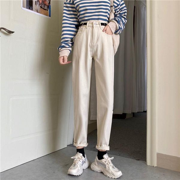 autumn women jeans pants vintage high waist straight loose solid color casual women denim korean style full length ladies jeans, Blue
autumn women jeans pants vintage high waist straight loose solid color casual women denim korean style full length ladies jeans, Blue