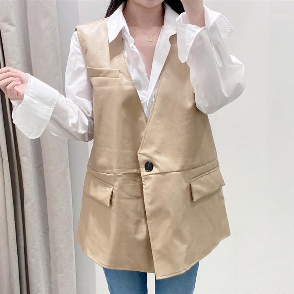 2020 new loose casual wild temperament cardigan sling leather waistcoat vest vest waistcoat1, Black;white
2020 new loose casual wild temperament cardigan sling leather waistcoat vest vest waistcoat1, Black;white