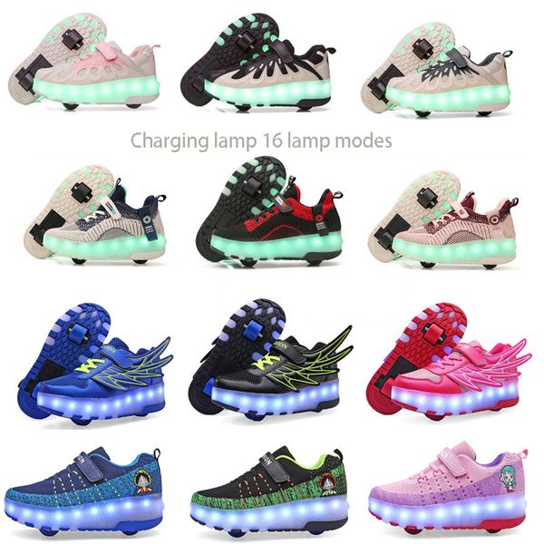 charging luminous led lamp child roller shoelace wheel style wing flashing lights children's casual shoes, Black
charging luminous led lamp child roller shoelace wheel style wing flashing lights children's casual shoes, Black