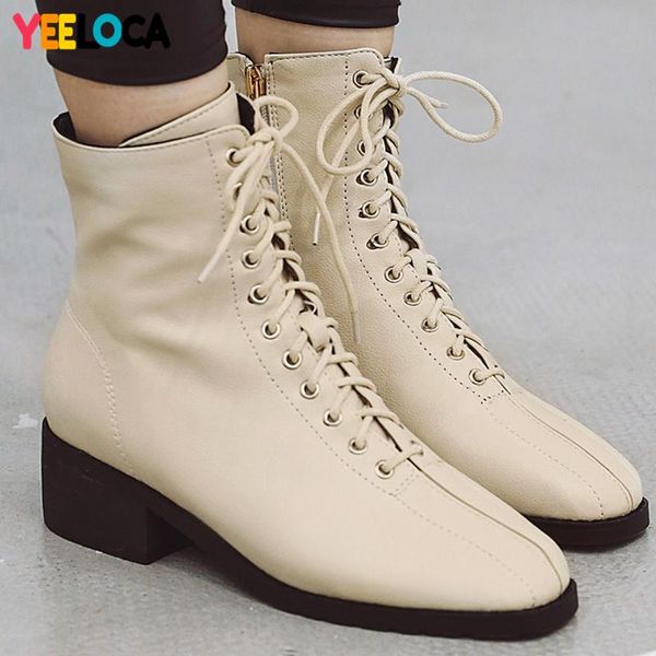 boots yeeloca women winter med heels square toe hoof heel lace up short plush mid calf casual shoes woman, Black
boots yeeloca women winter med heels square toe hoof heel lace up short plush mid calf casual shoes woman, Black