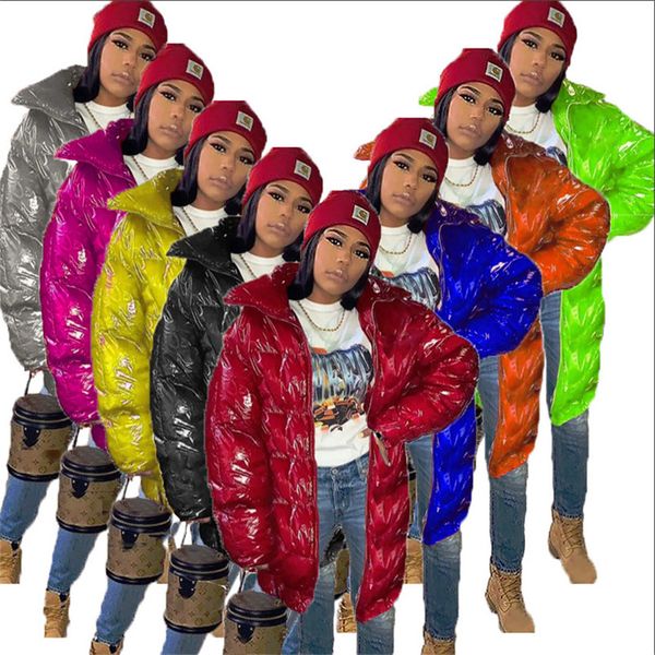designers women cotton-padded coat long jacket winter warm outerwear pu bright color zipper fashion windproof outdoor ski coats f110408, White 
designers women cotton-padded coat long jacket winter warm outerwear pu bright color zipper fashion windproof outdoor ski coats f110408, White