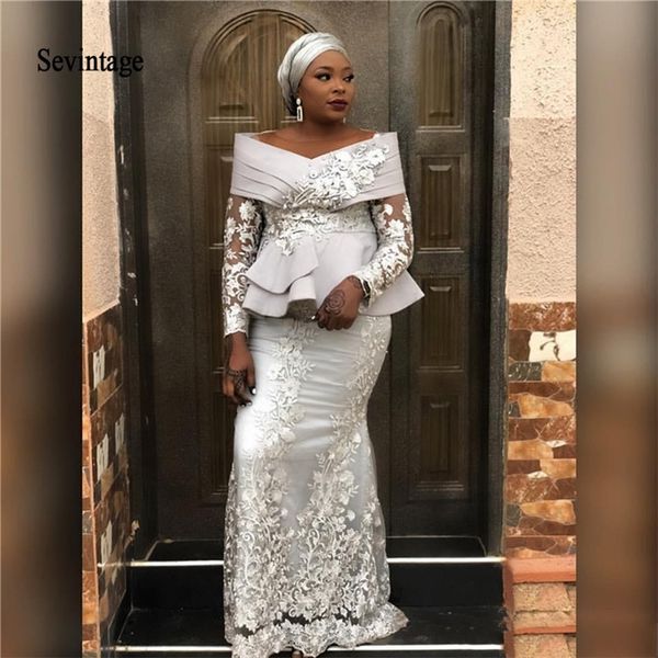 sevintage mermaid off shoulder evening dress long sleeve african pleats lace appliques arabic formal prom party gown 201113, White;black
sevintage mermaid off shoulder evening dress long sleeve african pleats lace appliques arabic formal prom party gown 201113, White;black
