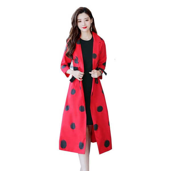 women's long 2019 spring new dot print jacket autumn fashion elegant temperament lace windbreaker ladies coat a245, Tan;black
women's long 2019 spring new dot print jacket autumn fashion elegant temperament lace windbreaker ladies coat a245, Tan;black