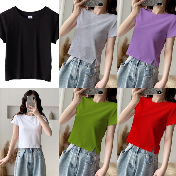 white for women with split short sleeves small t-shirt t-shirt person with high waist slim and slim body foxax
white for women with split short sleeves small t-shirt t-shirt person with high waist slim and slim body foxax