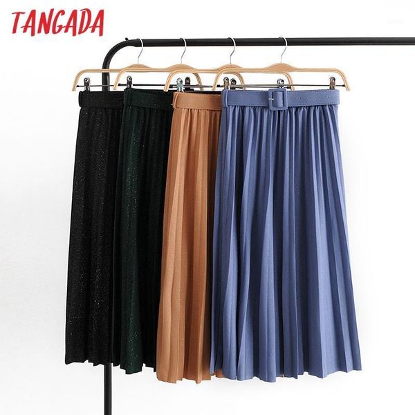 tangada 2020 autumn winter women pleated midi skirt with belt vintage strethy waist chic mid calf skirts he61, Black
tangada 2020 autumn winter women pleated midi skirt with belt vintage strethy waist chic mid calf skirts he61, Black