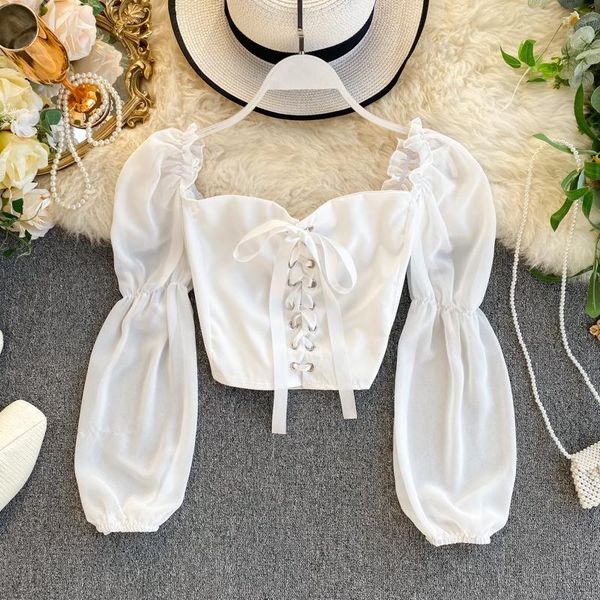 summer korean solid women chiffon and female blouses ladies casual long sleeve shirts square collar blusas mujer, White
summer korean solid women chiffon and female blouses ladies casual long sleeve shirts square collar blusas mujer, White