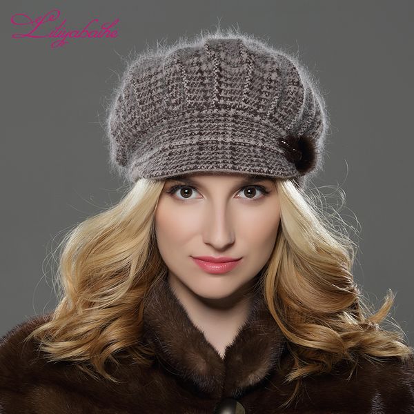 liliyabaihe new style women winter brim knitted wool angora geometric mink flower decoration cap double warm hat t200104, Blue;gray
liliyabaihe new style women winter brim knitted wool angora geometric mink flower decoration cap double warm hat t200104, Blue;gray