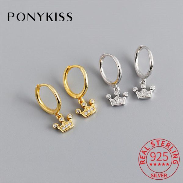 ponykiss 100% 925 sterling silver zircon chic crown hoop earrings party birthday delicate jewelry accessories girl lovely gift, Golden;silver
ponykiss 100% 925 sterling silver zircon chic crown hoop earrings party birthday delicate jewelry accessories girl lovely gift, Golden;silver