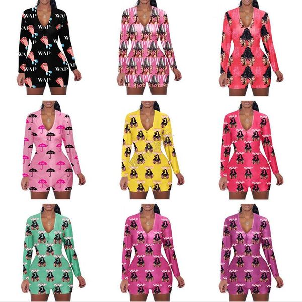 women jumpsuit wap letters umbrella printing long sleeves shorts romper v neck home jumpsuits caroon casual siamese trousers d102304, White
women jumpsuit wap letters umbrella printing long sleeves shorts romper v neck home jumpsuits caroon casual siamese trousers d102304, White