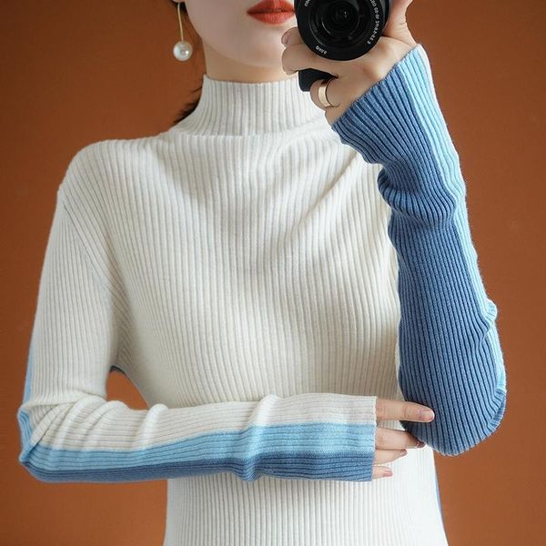 women's sweaters women 100% real wool pullover autumn winter half turtleneck 2021 warm female knitted sweater kpytomoa zjt794, White;black
women's sweaters women 100% real wool pullover autumn winter half turtleneck 2021 warm female knitted sweater kpytomoa zjt794, White;black