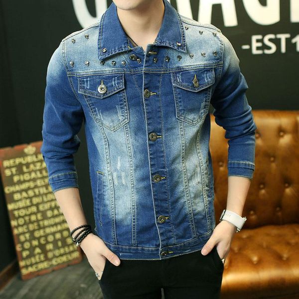 rivet design scratched men denim jacket brand clothing spring autumn turn-down collar casual slim jaquetas masculino outerwear, Black;brown
rivet design scratched men denim jacket brand clothing spring autumn turn-down collar casual slim jaquetas masculino outerwear, Black;brown