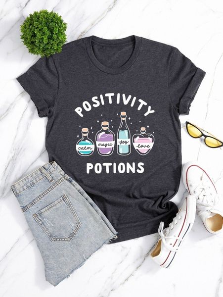 plus bottle & letter graphic tee k8te#, Black