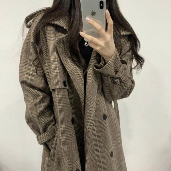 women's wool & blends women autumn winter brown vintage classic plaid coat jacket belt woolen overcoat windbreaker double breasted cloa, Black
women's wool & blends women autumn winter brown vintage classic plaid coat jacket belt woolen overcoat windbreaker double breasted cloa, Black