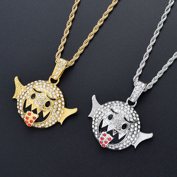 cartoon tongue out expression pendant hip hop pendant necklace golden pendant twist chain necklace in europe and america, Silver
cartoon tongue out expression pendant hip hop pendant necklace golden pendant twist chain necklace in europe and america, Silver