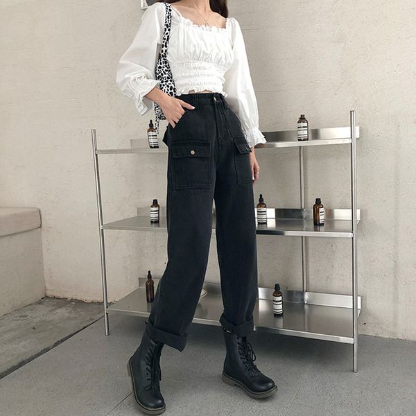 2021 new s-xl autumn female style loose safari black-style denim of with straight waist jeans for women (78525) mrlp, Blue
2021 new s-xl autumn female style loose safari black-style denim of with straight waist jeans for women (78525) mrlp, Blue