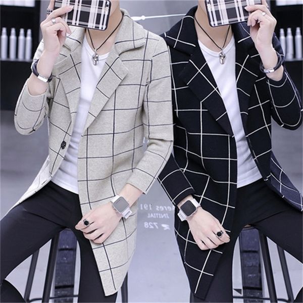 autumn windbreaker mid long korean slim fit young student plaid men's cloak knitted coat, Tan;black
autumn windbreaker mid long korean slim fit young student plaid men's cloak knitted coat, Tan;black