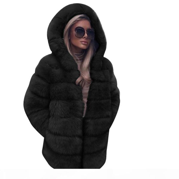 women coat fashion 2020 faux fur coat hooded autumn winter warm overcoat jacket coats women coat, Black
women coat fashion 2020 faux fur coat hooded autumn winter warm overcoat jacket coats women coat, Black
