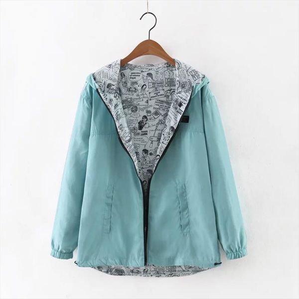 2020 autumn women bomber basic jacket pocket zipper hoodies women two side wear cartoon print outwear loose coat, Black
2020 autumn women bomber basic jacket pocket zipper hoodies women two side wear cartoon print outwear loose coat, Black