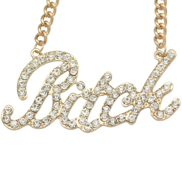 celebrity urban gold bling bitch word crystal stone pendant chain choker collar collier statement necklace for women men jewelry, Silver
celebrity urban gold bling bitch word crystal stone pendant chain choker collar collier statement necklace for women men jewelry, Silver