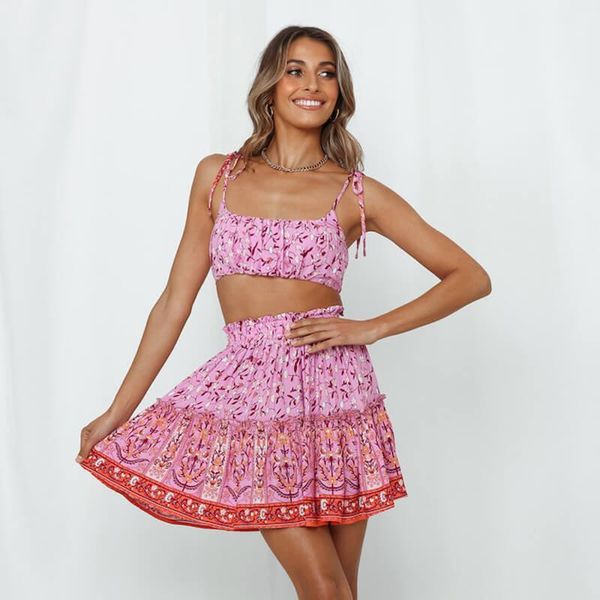women two piece 2020 summer floral skirt sets ladies female casual boho clothes outfits cami crop + a-line skirts1, Gray
women two piece 2020 summer floral skirt sets ladies female casual boho clothes outfits cami crop + a-line skirts1, Gray