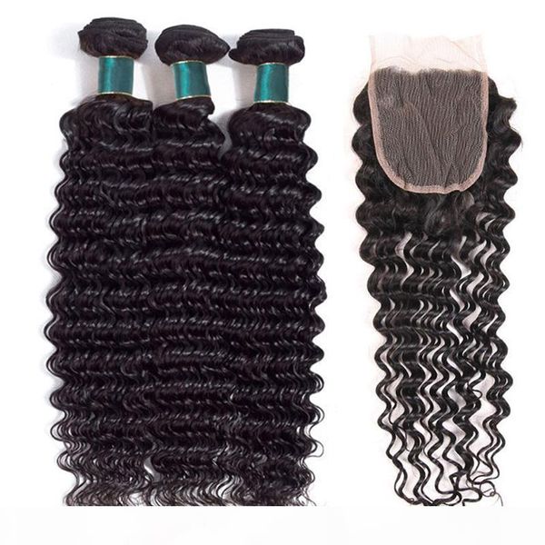 10a deep wave human hair bundles with closure virgin brazilian cuticle aligned hair weave 3 bundles with 4x4 lace closure, Black
10a deep wave human hair bundles with closure virgin brazilian cuticle aligned hair weave 3 bundles with 4x4 lace closure, Black