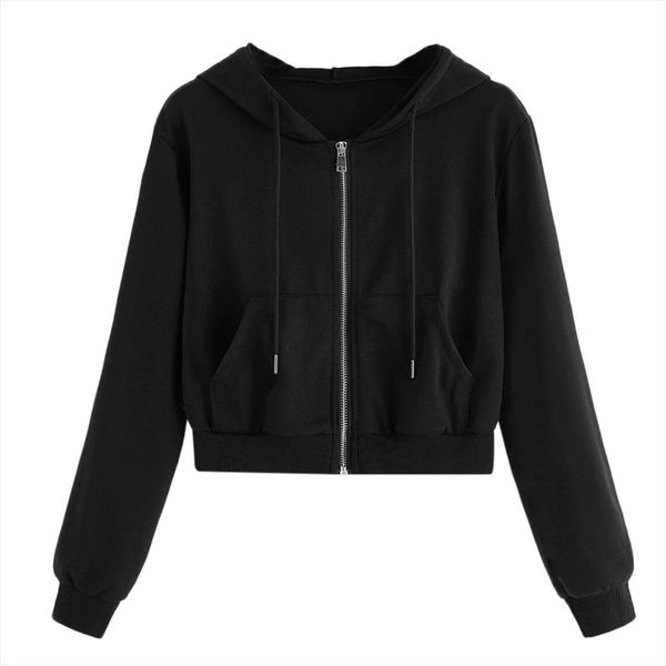 38 2020 women autumn and winter hoodies long sleeve solid long sleeve zipper pocket hooded jumper fashion casual pullover, Black
38 2020 women autumn and winter hoodies long sleeve solid long sleeve zipper pocket hooded jumper fashion casual pullover, Black