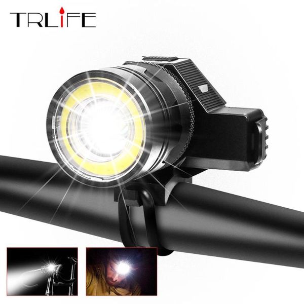 2 In 1 Bike Light Usb Rechargeable Headlamp For Bicycle Headlight With Bike Computer Horn Bell Mountain Cycling Lights