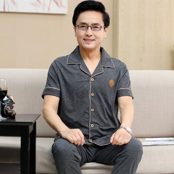 short sleeve trousers pajamas men middle-aged spring and summer thin pure cotton men's-outer wear set tracksuit homewear1, Black;brown
short sleeve trousers pajamas men middle-aged spring and summer thin pure cotton men's-outer wear set tracksuit homewear1, Black;brown