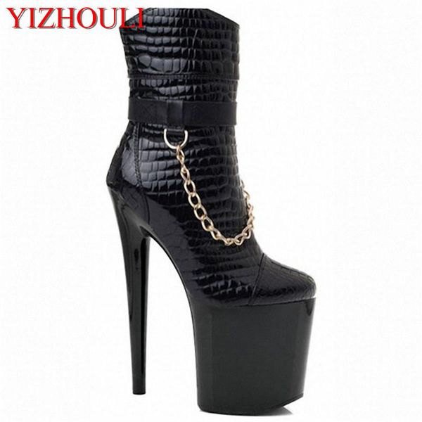 boots 8 inch women short winter punk motorcycle 20cm gold chain platform high heels party shoes dress ankle, Black
boots 8 inch women short winter punk motorcycle 20cm gold chain platform high heels party shoes dress ankle, Black