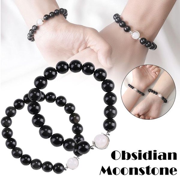 1 pair for boyfriend girlfriend bracelet obsidian moonlight bracelet girls gifts fs99, Black
1 pair for boyfriend girlfriend bracelet obsidian moonlight bracelet girls gifts fs99, Black