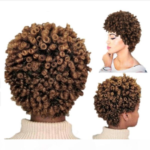 short hair afro kinky curly wig high density temperature synthetic wigs for women mixed brown cosplay african hairstyles, Black
short hair afro kinky curly wig high density temperature synthetic wigs for women mixed brown cosplay african hairstyles, Black