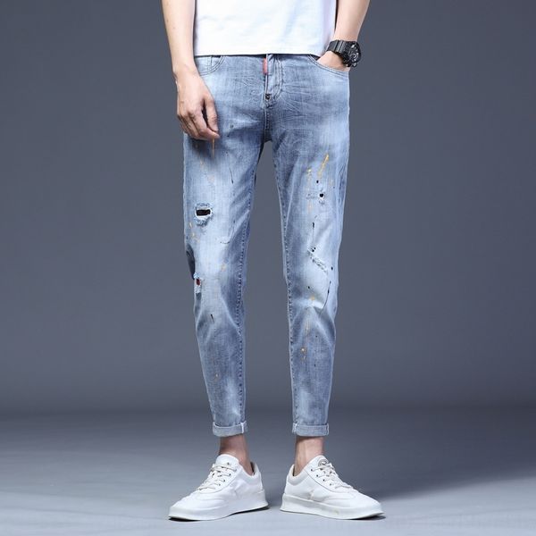 edye1 spring autumn trend jeans nine and men's korean version color and jeansunder point jeans light slim elastic hole painting paint p, Blue
edye1 spring autumn trend jeans nine and men's korean version color and jeansunder point jeans light slim elastic hole painting paint p, Blue