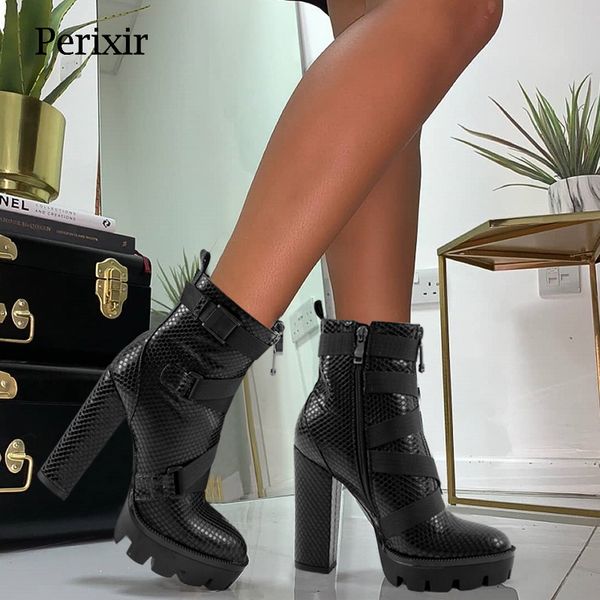 perixir autumn goth ankle boots for women buckle strap 12cm high heels platform boots round toe zipper lady shoes size 36-43 201020, Black
perixir autumn goth ankle boots for women buckle strap 12cm high heels platform boots round toe zipper lady shoes size 36-43 201020, Black