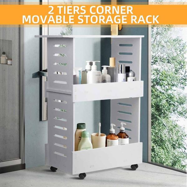 hooks & rails layer gap storage rack mobile shelving 2 tiers kitchen bathroom gap-holder removable with wheels
hooks & rails layer gap storage rack mobile shelving 2 tiers kitchen bathroom gap-holder removable with wheels