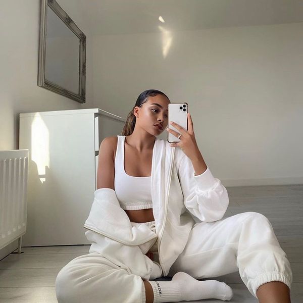 2 two piece set and pants women tracksuit casual outfit sports suit patchwork women pocket sweatsuits clothing size s-l, White
2 two piece set and pants women tracksuit casual outfit sports suit patchwork women pocket sweatsuits clothing size s-l, White