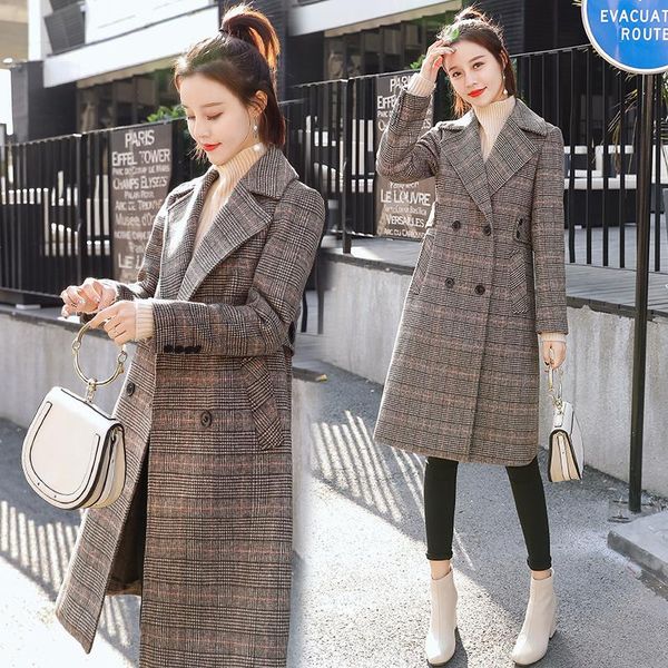 women's wool & blends 2021 coat women female overcoat spring autumn slim blend woolen outerwear winter wome high quality, Black
women's wool & blends 2021 coat women female overcoat spring autumn slim blend woolen outerwear winter wome high quality, Black