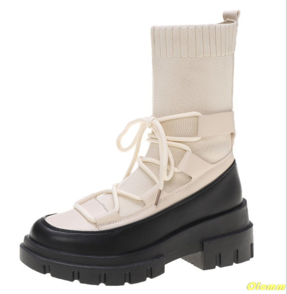 women's knitting elastic sock boots 2021 new fashion women high heel boots woman stretch shoes ankle lace-up, Black
women's knitting elastic sock boots 2021 new fashion women high heel boots woman stretch shoes ankle lace-up, Black